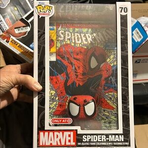 Marvel Spider-Man Pop Figure with Comic Art . Includes hard plastic case